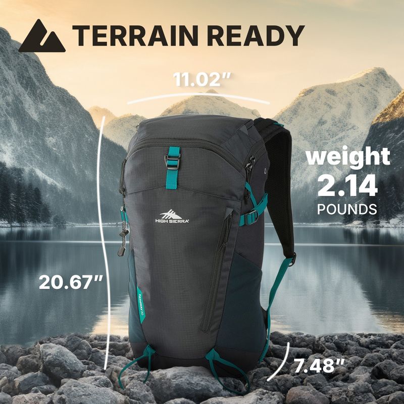 High Sierra Pathway Backpack with Hydration Storage, Sleeve and Multiple Pockets for Hiking, Biking, and Traveling, 3 of 7