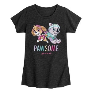 Girls' - Paw Patrol - Skye and Everest Pawsome Friends Fitted Short Sleeve Graphic T-Shirt - 1 of 4