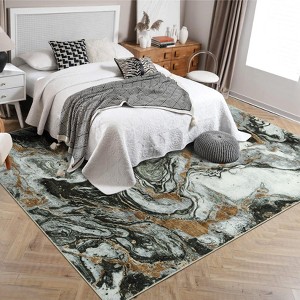 Area Rugs for Living Room - Modern Abstract Washable Low Pile Carpet for Bedroom, Dining Room & More - 1 of 4