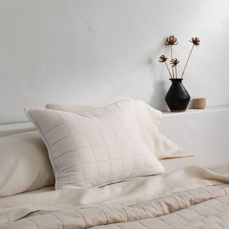 Heavyweight Linen Blend Quilt Pillow Sham - Casaluna™, 3 of 10