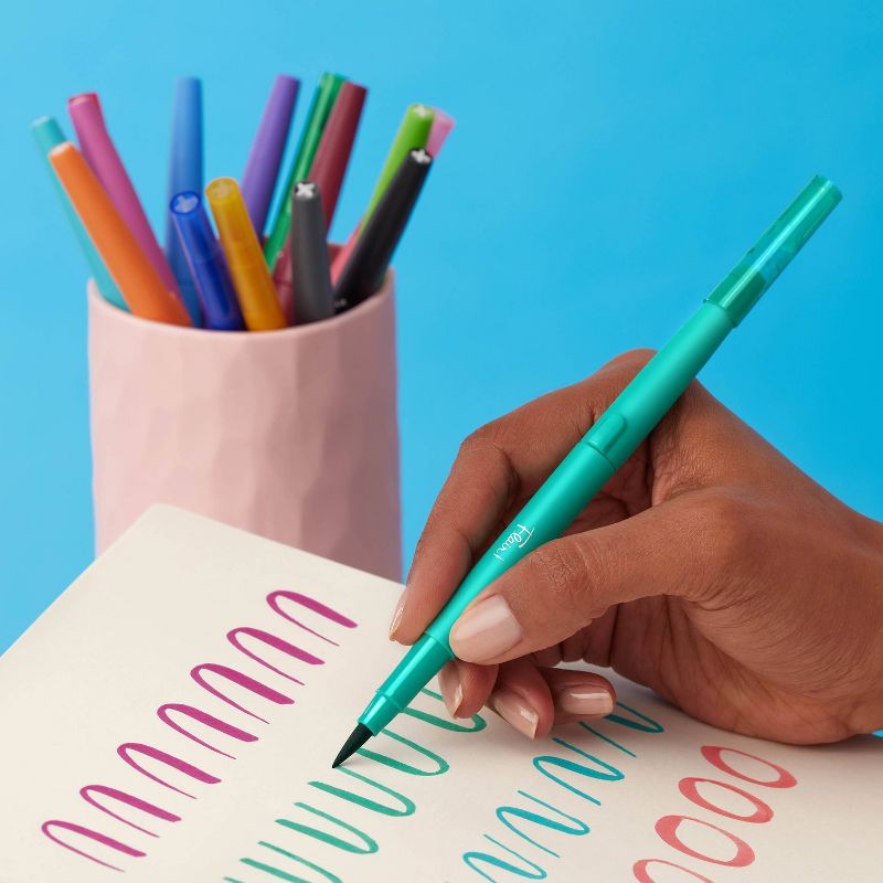 Paper Mate Flair 8pk Dual Brush Pens Multicolored, 4 of 11