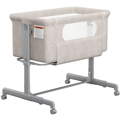 BabyBond 3-in-1 Baby Bassinet with Comfy Mattress, Wheels & 6 Height Adjustments