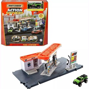 Matchbox Toy Cars Playset, Action Drivers Fuel Station & 1:64 Scale Toy Truck, Moveable Gas Hoses & Car-Activated Features - 1 of 4