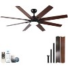YUHAO 72 Inch Indoor/Outdoor Modern and Contemporary Black Ceiling Fan with Light ,Dual Finish 8 ABS Blades,Works with Alexa and Google Assistant - 2 of 4