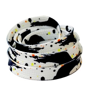 INSPIRE CHIC Flat Colorful Speckled Ink Shoestring Print Shoe Laces for Sneakers 2 Pairs - 1 of 4