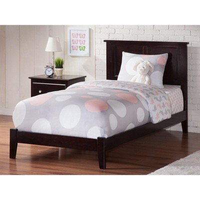 AFI Furnishings Madison Twin Traditional Bed with Open Footboard and Turbo Charger in Espresso
