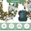 Pre-Lit 6 Feet Christmas Garland, Silver and White Lighted Xmas Garland with 20 LED Lights, Balls, Snowflake, Ribbon Bow - 3 of 4