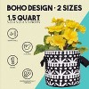 Darware Boho Black and White Grow Bags; 4pc Set Fabric Planter Bags in Geometric Design - 3 of 4
