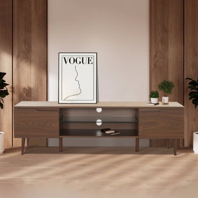 Etelifrank Vintage Mid-Century TV Stand - Solid Wood Media Console