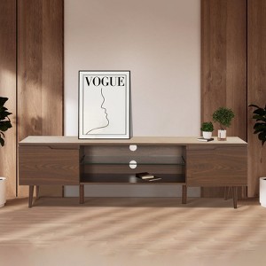 Etelifrank Vintage Mid-Century TV Stand - Solid Wood Media Console - 1 of 4