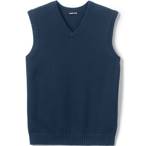 Lands' End School Uniform Men's Cotton Modal Sweater Vest - X Large ...