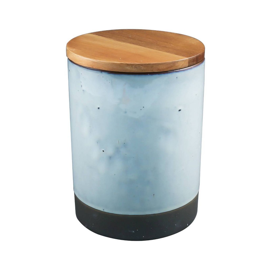 16oz Ceramic Canister with Acacia Wood Lid  - Thirstystone