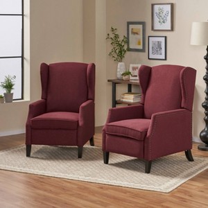 Set of 2 Wescott Contemporary Fabric Recliners - Christopher Knight Home - 1 of 4
