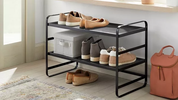 4 Tier Rolling Cubby Shoe Rack Gray - Brightroom™ : Target