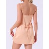 INSPIRE CHIC Women's Satin Sleep Shirt Silky Spaghetti Strap Cowl Neck Tie Waist Mini Nightgown - 2 of 4