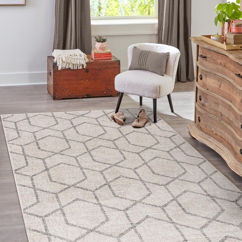 Unique Loom 2' 0 X 3' 0 Eco Trellis Ivory Area Rug : Target