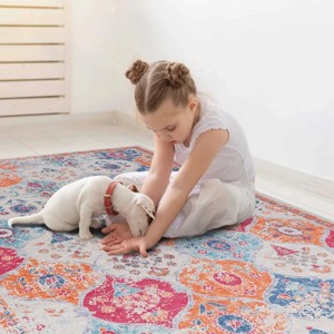 2x3 Cream Area Rug, Washable Area Rugs, Low-Pile, Non-Slip, Non-Shedding, Foldable, Kid&Pet Friendly, Area Rugs for living room - 1 of 4
