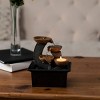 Nature Spring 7" 3-Tier Indoor Tabletop Water Fountain with Waterfall, Candle Holder, Electric Pump, and Soothing Sounds - 4 of 4