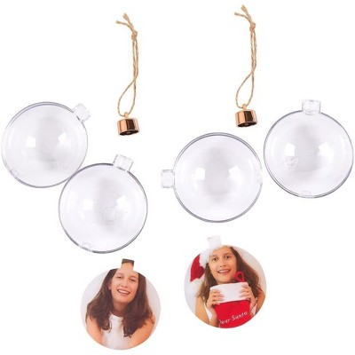 Clear Plastic Photo Hanging Christmas Ornaments Set