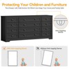 Wooden Dressers for Bedroom with 12 Drawers, Wide TV Stand Dresser for 65 Inch TV, Chest of Drawers - 4 of 4