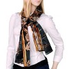 Slickblue Black Silk Scarf with Paisley & Stripes - Lightweight, Soft Women’s Shawl with Unique Design, 2 Size Options - 4 of 4