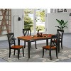 Rectangular Dining Table Set 54x66 Inch with Leaf & 4 Chairs - Modern Farmhouse Style - 2 of 4