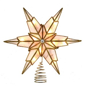 Kurt Adler 10-Light 6 Point Gold Capiz Star Tree Topper - 1 of 4