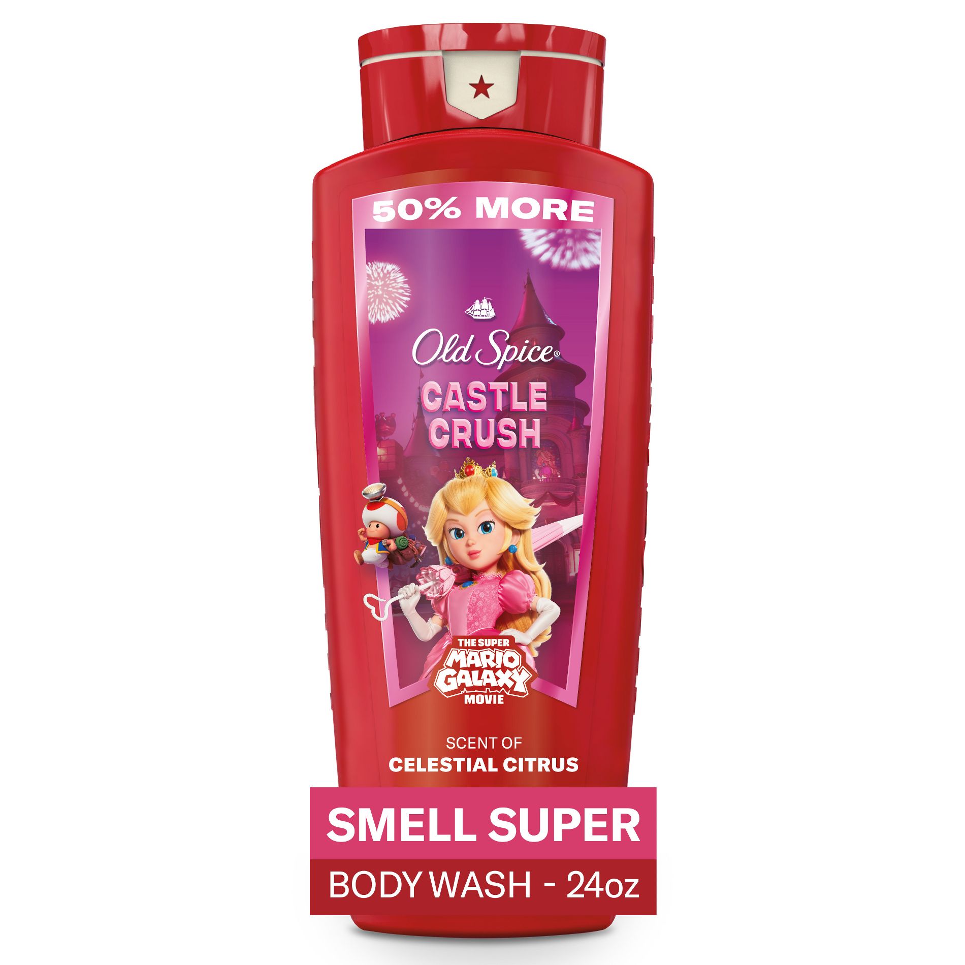 Old Spice x The Super Mario Galaxy Men's 24/7 Shower Fresh Castle Crush Body Wash - Scent of Celestial Citrus - 24oz