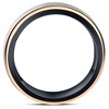Pompeii3 Men's Brushed Black Tungsten & Rose Gold Plated Two Tone 6mm Ring Wedding Band - 2 of 4