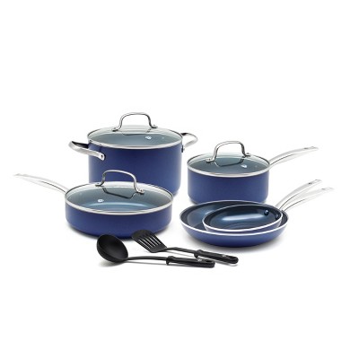 Blue Diamond 10pc Cookware Set Blue Target