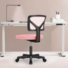 GlasFlength Task and Chairs Seating, Sets with Swivel Rolling, Low-Back Mesh Armless Office Chair for office, Pink, 19.68"*19.68"*34.25" - 3 of 4