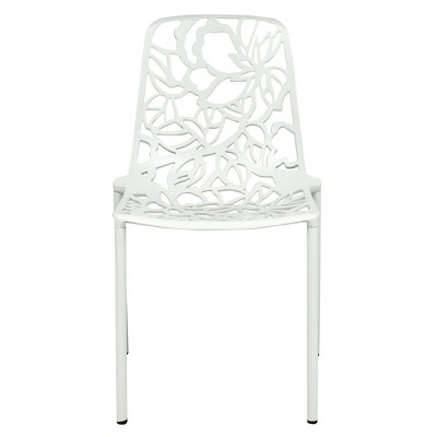 Elegant Modern Devon Aluminum White Side Chair with Cut-Out Design