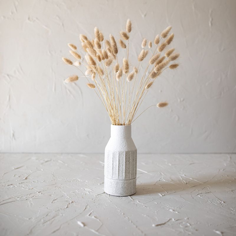 Fluted Sandy Vase White Metal - Foreside Home & Garden, 2 of 7