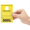 Juvale 100 Pack Temporary Parking Permit Hang Tags Numbered 0001- 0100, Hanging Passes for Car Mirrors, Bulk, Yellow, 3.15 x 4.75 In - 4 of 4