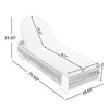 Outdoor Rope Chaise Lounge Set of 2 with Adjustable Backrest, Patio Lounge Chair with Cushions,Teak Look Outdoor Lounge Chair with Side Table-Koiai - 3 of 4