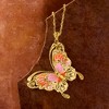 Ross-Simons Italian Pink and Orange Enamel Butterfly Pendant Necklace in 18kt Gold Over Sterling Size 18 - 4 of 4