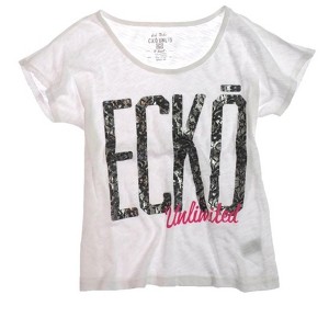 Ecko Unltd. Womens Lace Open Neck Graphic T-Shirt - 1 of 1