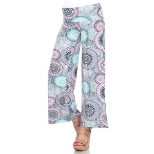 Women's Circle Printed Palazzo Pants - White Mark - 1 of 3