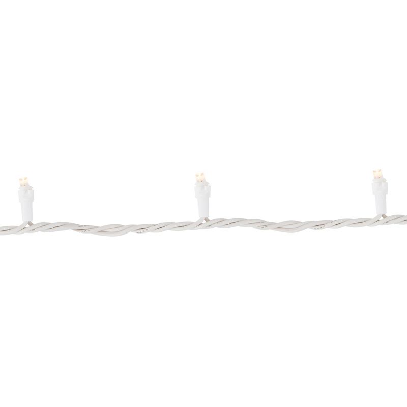 Northlight 50ct Warm White LED Wide Angle Christmas Lights, 16.25ft White Wire, 4 of 5