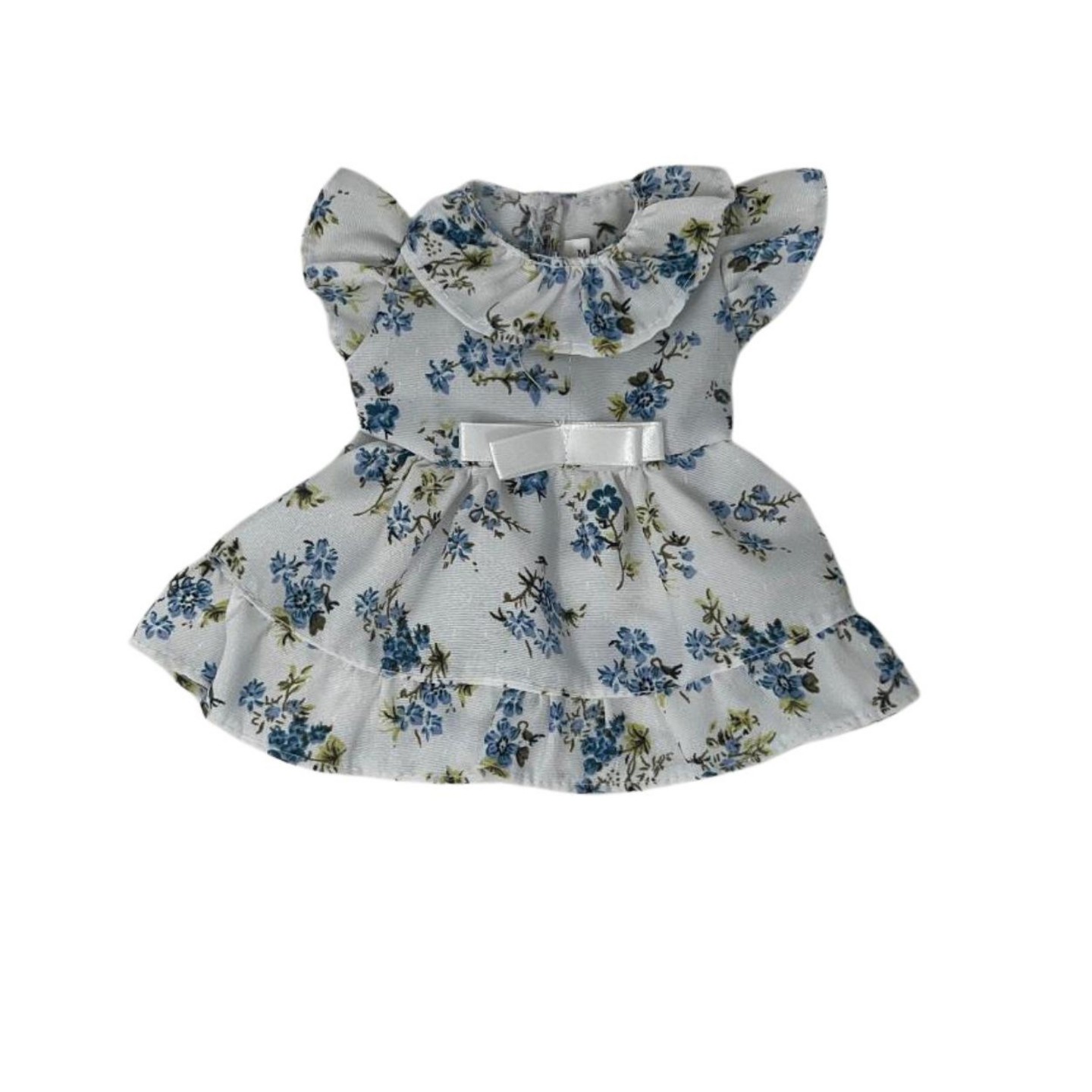 Детские аксессуары для кукол Doll Clothes Superstore Light Blue Floral Ruffle Dress for 12 Inch Baby Dolls, цвет: Светлый синий — фото 1