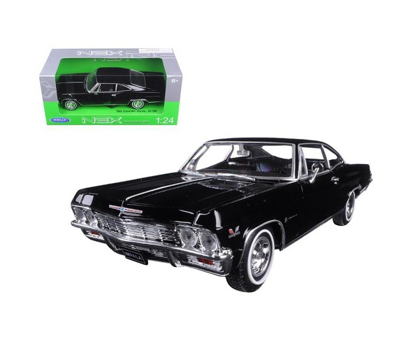 1965 Chevrolet Impala SS 396 Black Street Car 1/24 Diecast Car Model by Welly