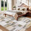 Washable Modern Geometric Rug Non Slip Low Pile Rug Contemporary Floor Cover Foldable Indoor Carpet for Living Room Bedroom Playroom Office - 3 of 4