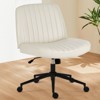 FURNIinspire Task And Office Chairs Home Office Chair With Replaceable Wheels, Cross Legged Armless Swivel Fabric Chair, Beige, 25.98"*19.45"*37.7" - 2 of 4