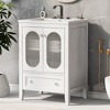 ChicFurnit Bathroom Vanities 24 Inch Vanity Cabinet with Drawer and Moru Glass for Elegant Bathroom, White, 24"*18.3"*33.9" - 2 of 4