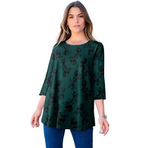Roaman's Ultimate Three Quarter Sleeve Swing Tee - 1 of 4