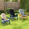 Costway Adirondack Chair HIPS Adirondack Chair with Cup Holder & Cushion Black/Green/Navy/Grey/White/Yellow - 2 of 4