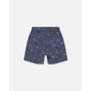 Deux par Deux Boy Printed Chambray Short Gray, White and Tan - 4 of 4