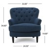 Modern Club Sofa Chair, Upholstered Arm Chairs With Diamond-Tufted Wide Backrest, Accent Reading Chair For Living Room, Bedroom, Office - 3 of 4