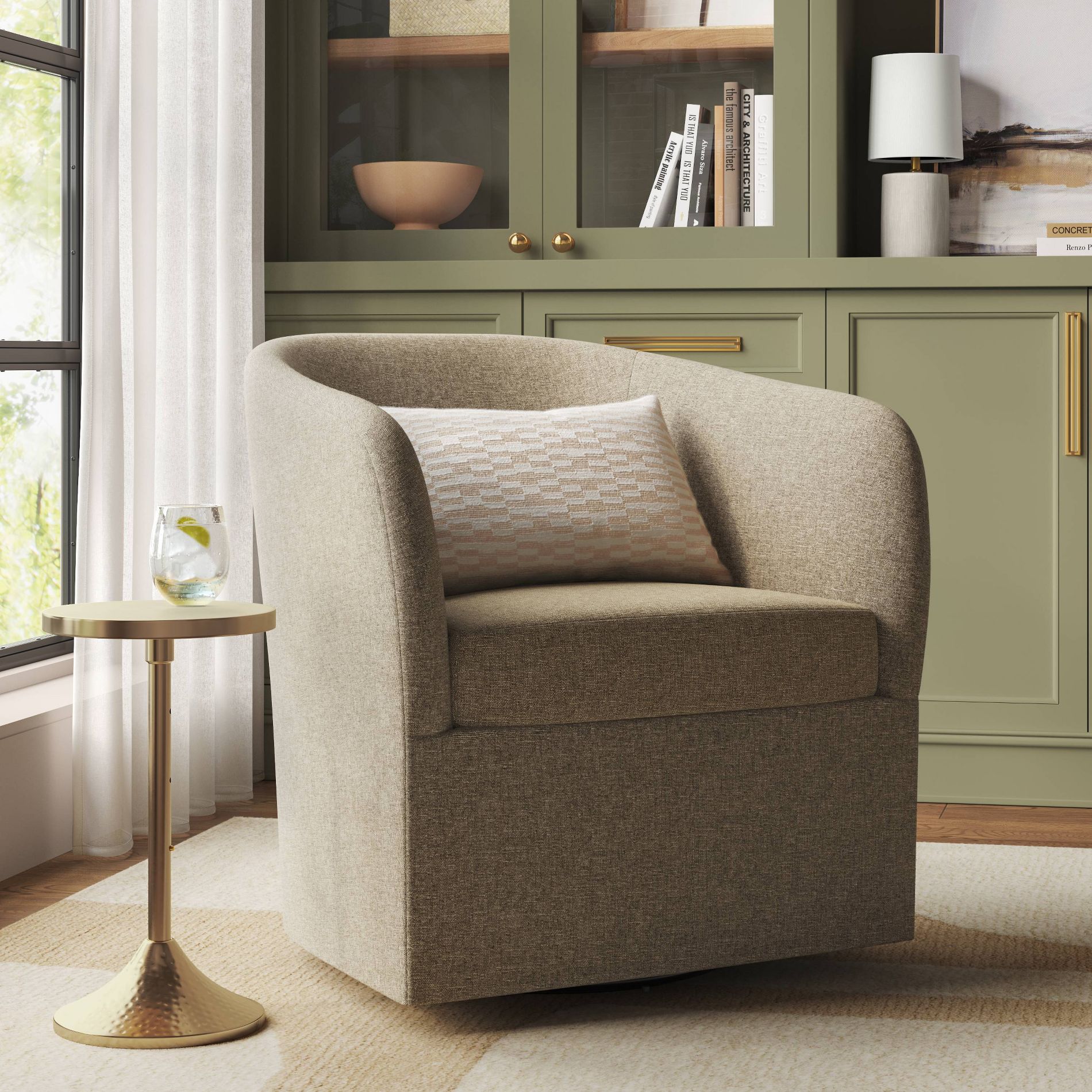 Rhea Swivel Chair in Zuma Linen - Threshold™