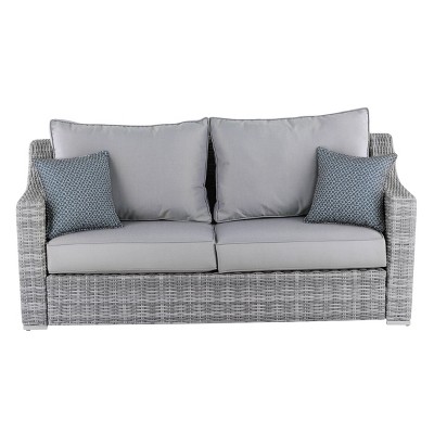 Vallauris Outdoor Sofa - Gray Wicker - Adore Decor